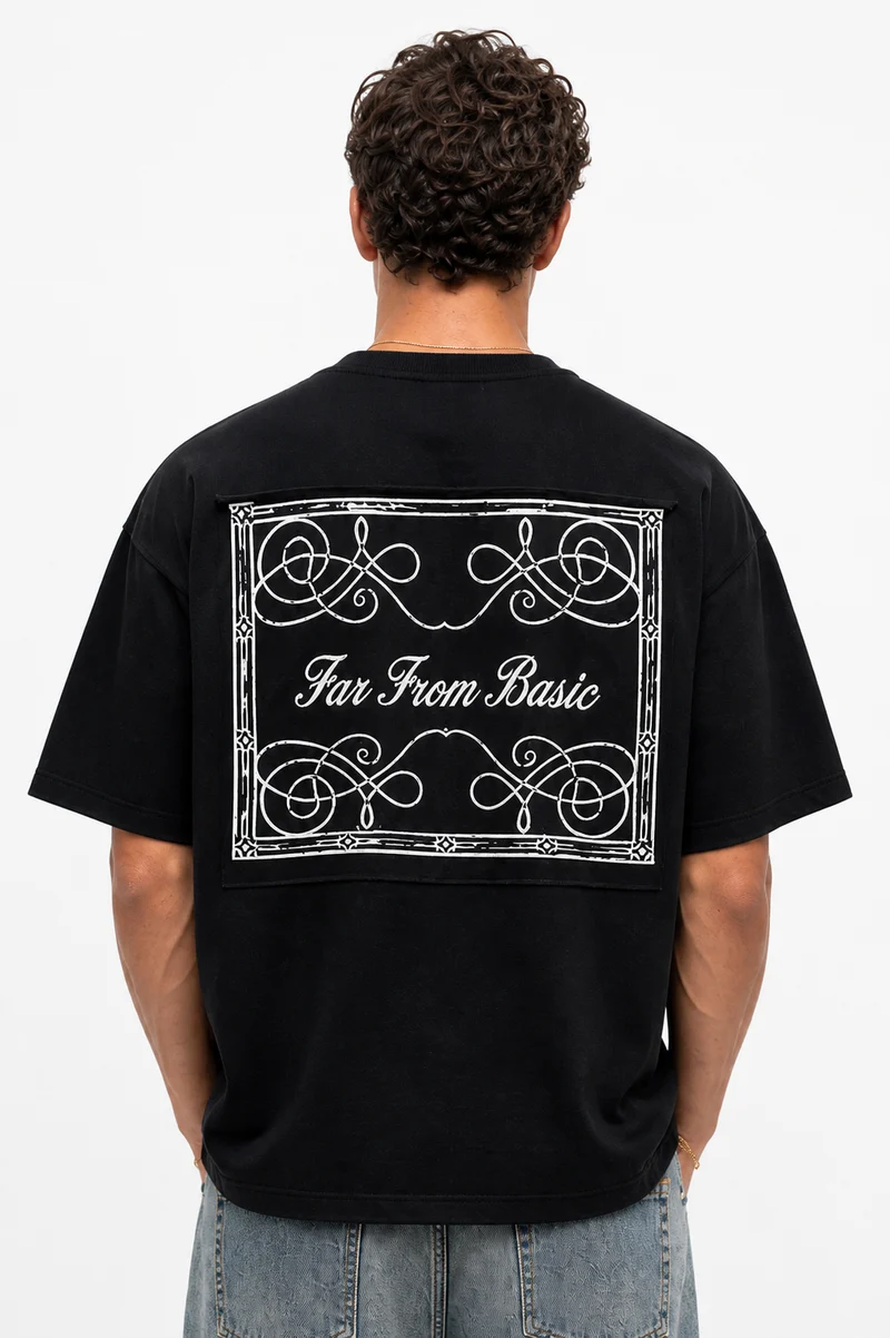 Men's FFB Embroidered Oversize T-Shirt Black