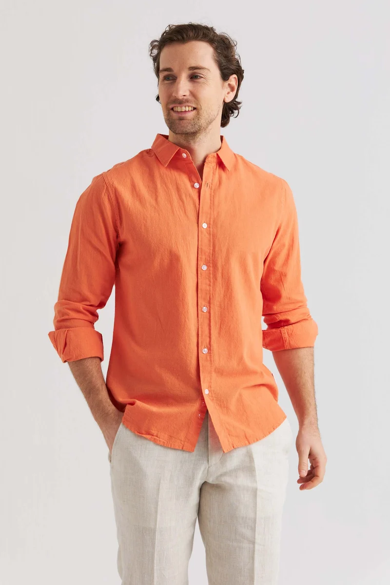 Linneskjorta Orange