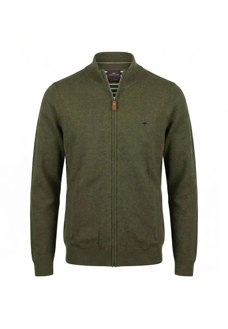 Zip Cardigan air cotton Dark Khaki