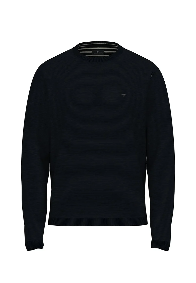 Fynch Hatton rundhalsad tröja i Air Cotton/ Navy