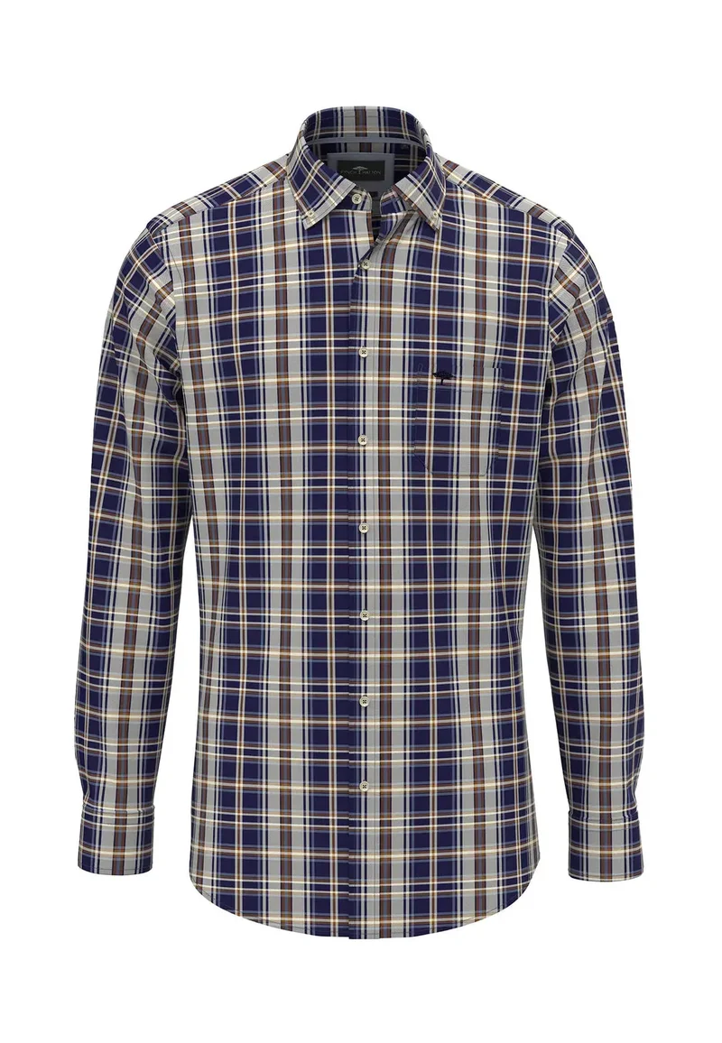 Fynch Hatton Skjorta Classic check mix navy