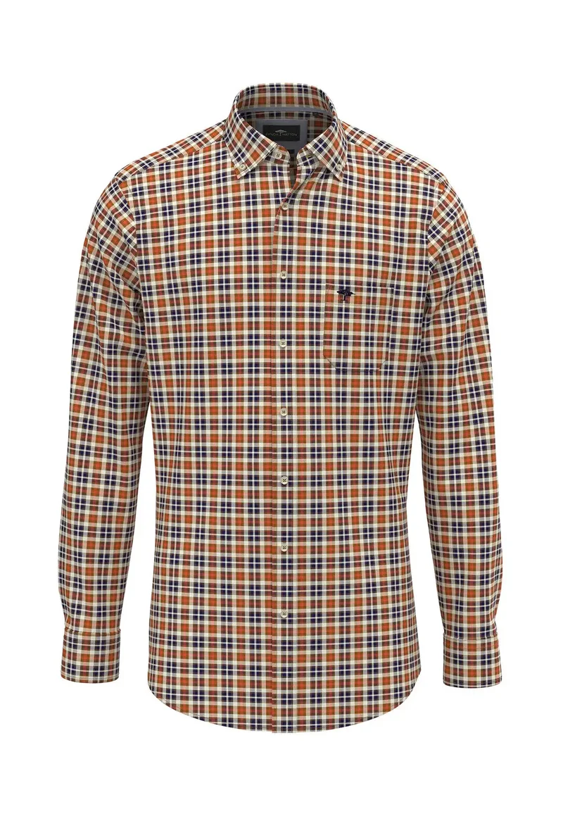 Fynch Hatton Skjorta Classic check mix flame