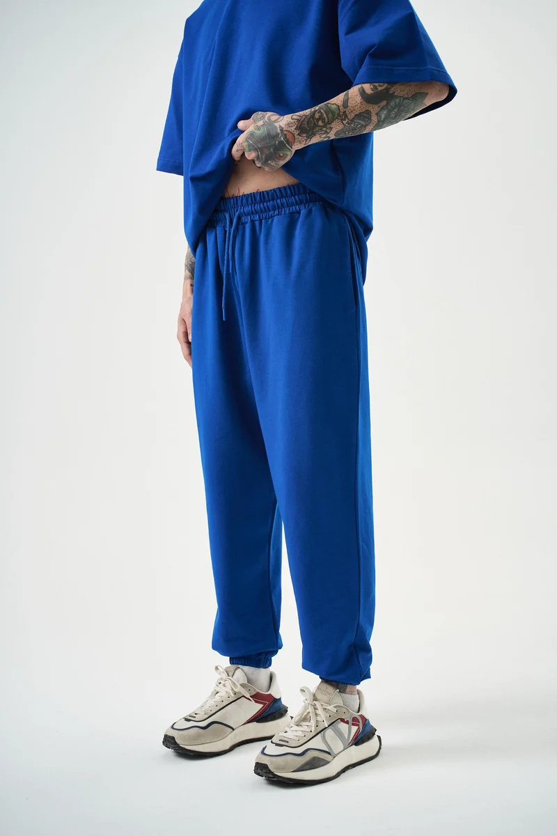 Basic Jogger Sweatpants Sax Blue