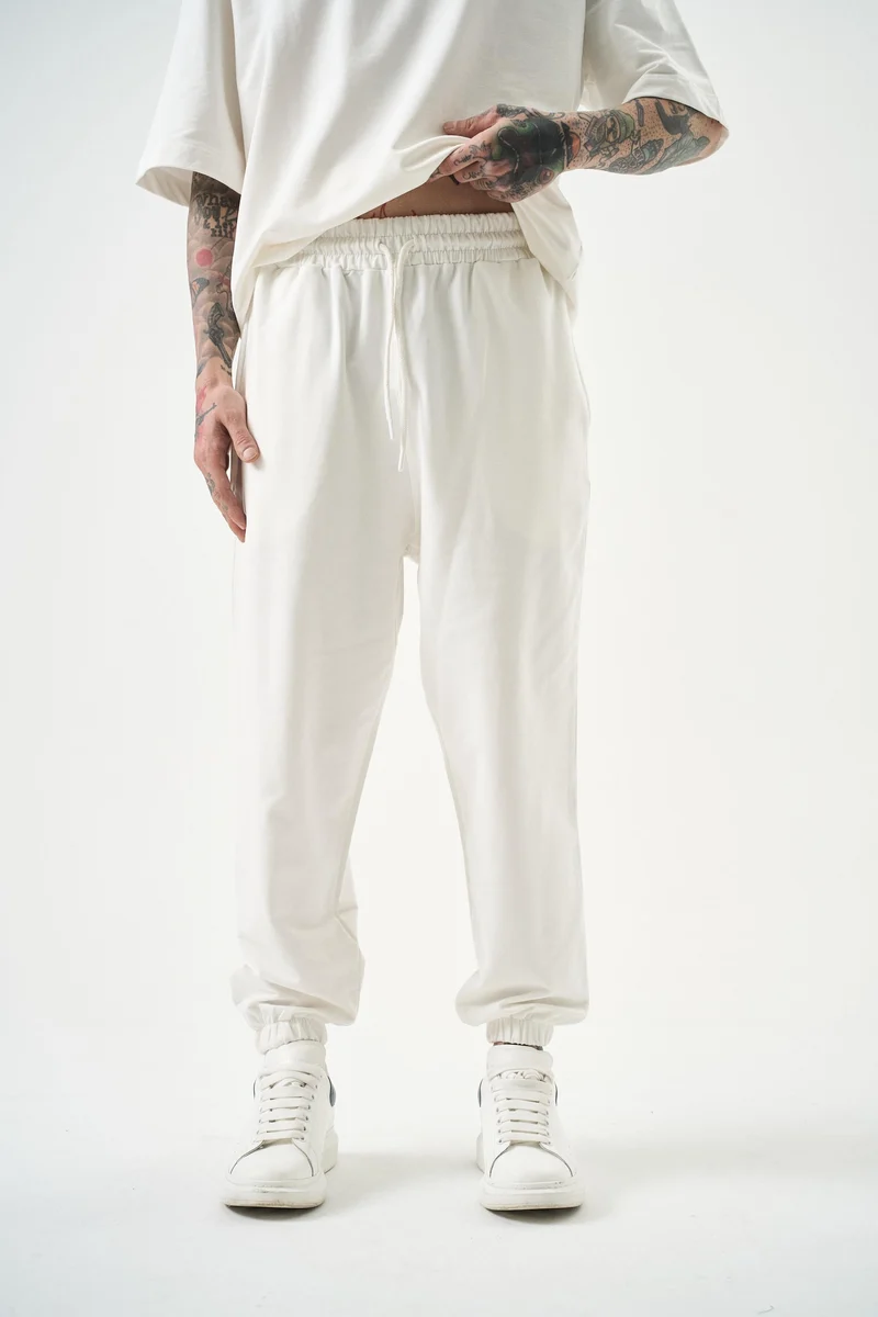 Basic Jogger Sweatpants Ecru
