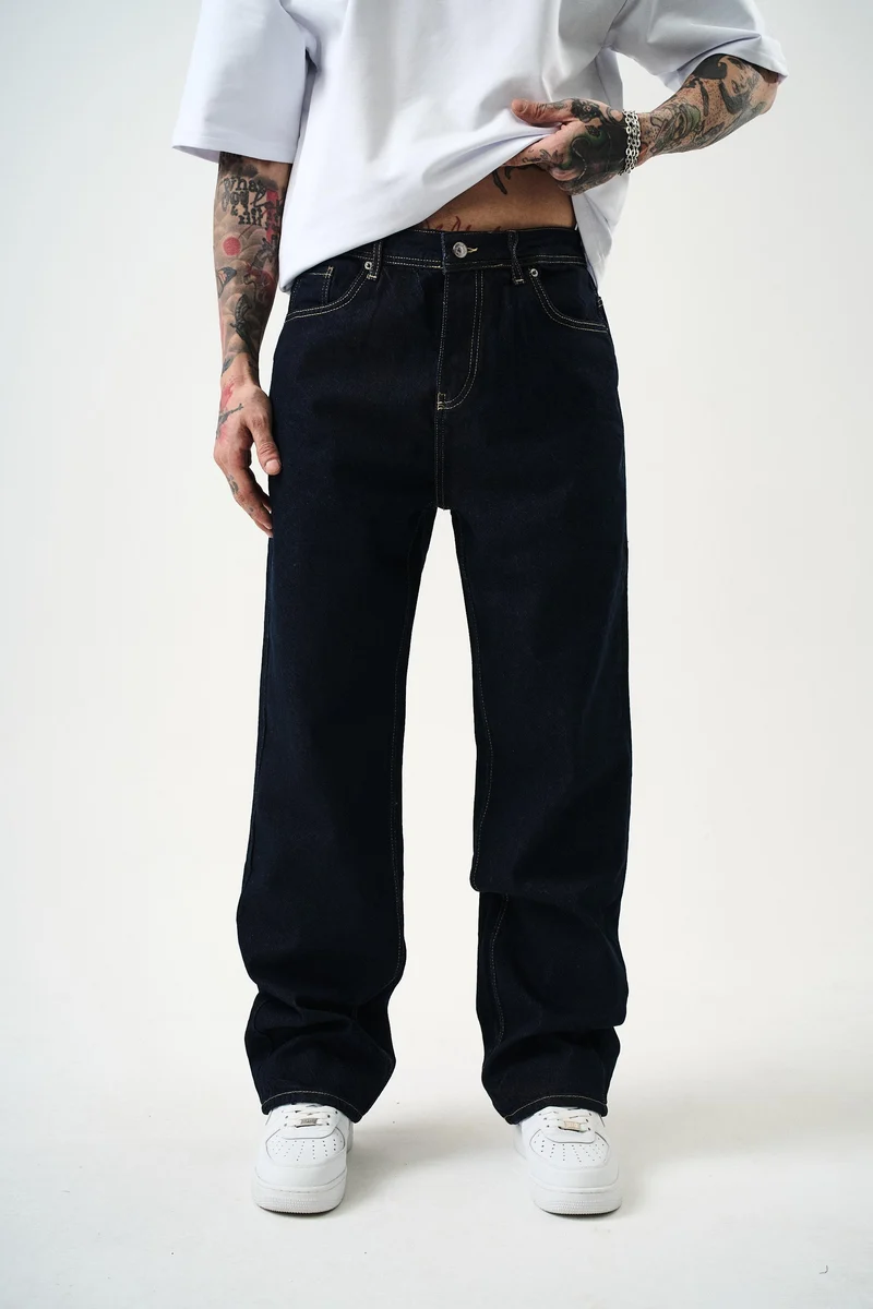 Washed Baggy Pants Navy