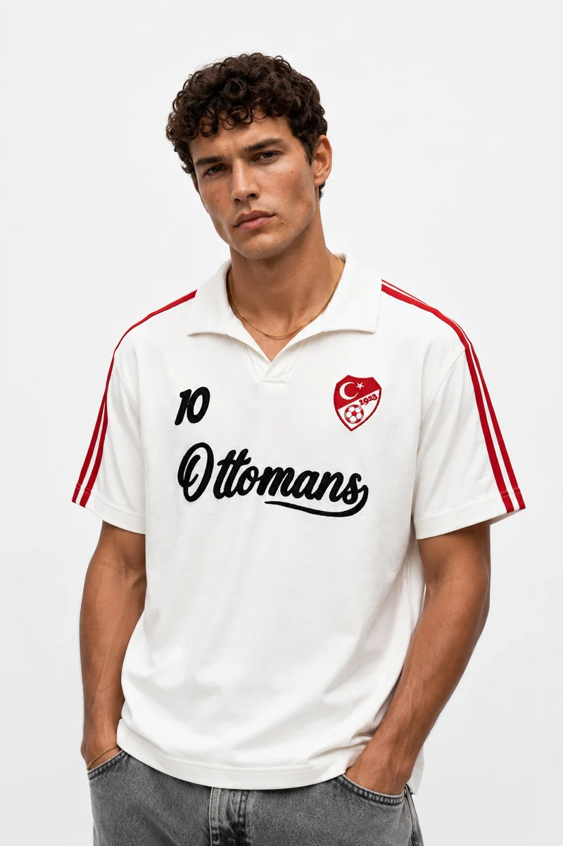 Men's türkiye Retro Jersey T-Shirt Ecru