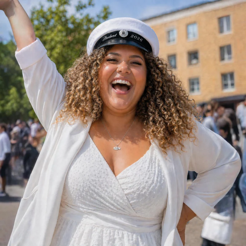 Studentmössa - Silver - Halsband
