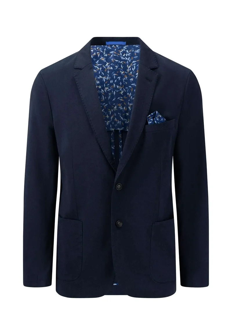 Fynch Hatton Twill blazer mörkblå