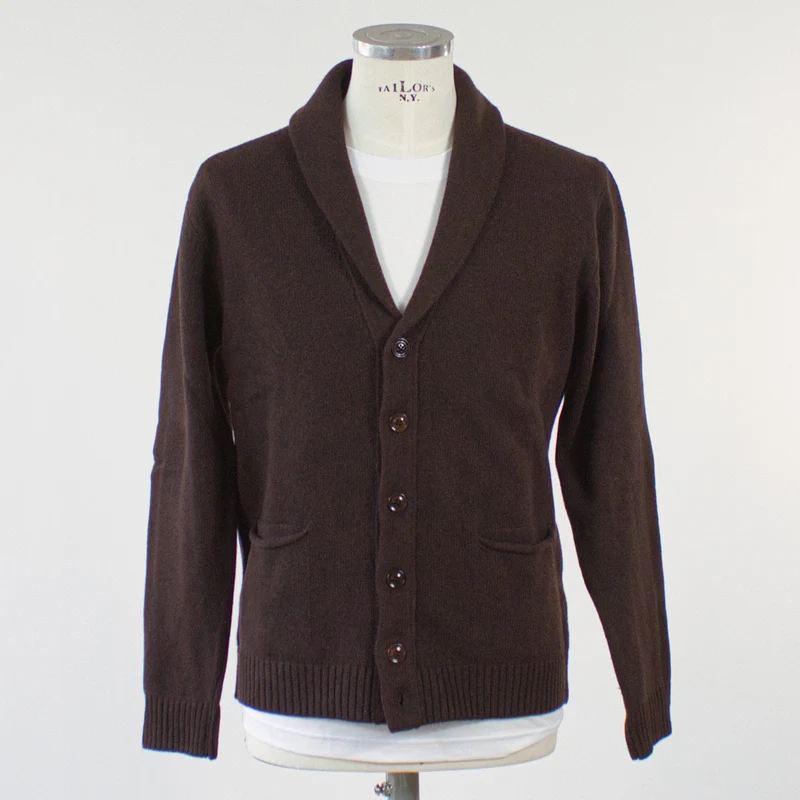Wool & Co Cardigan med sjalkrage, Brun