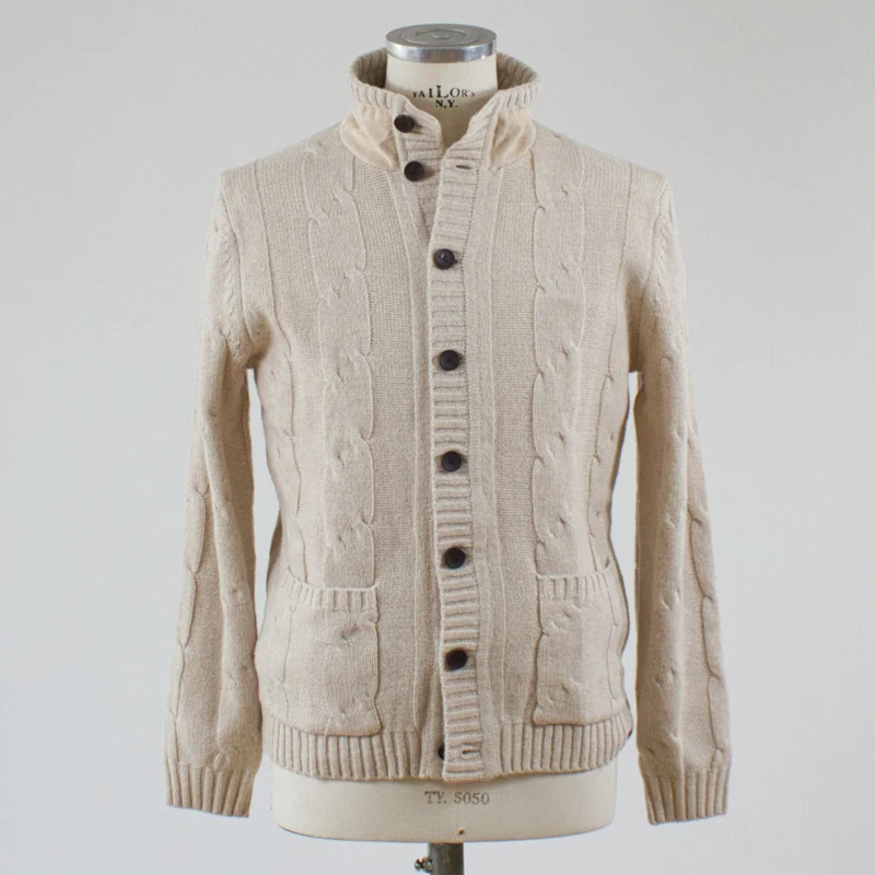 Less Worries Kabelstickad kofta, Offwhite