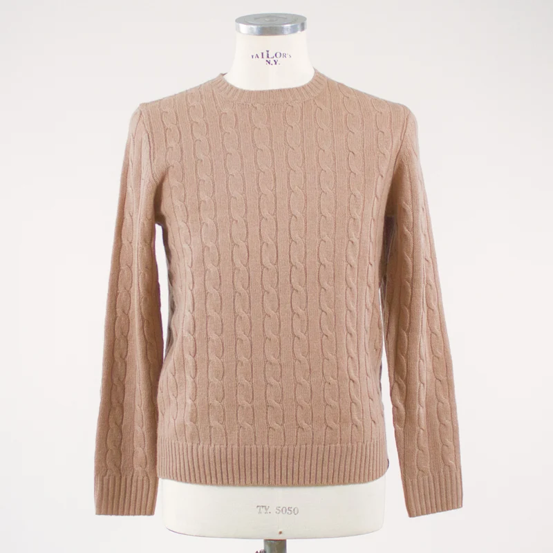 Less Worries Kabelstickad tröja, Beige