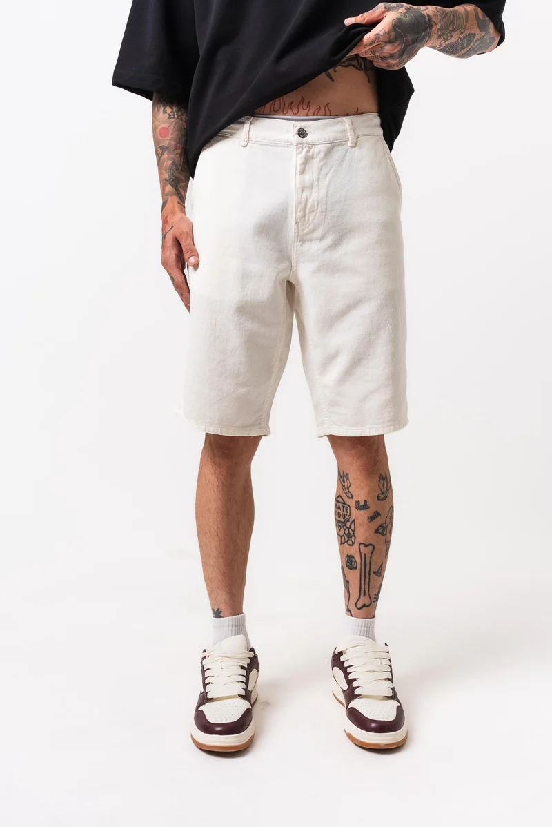Garment Dyed Shorts Ecru