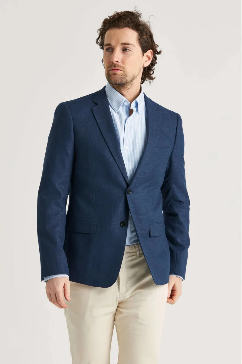 Erla of Sweden Blazer Linneblandning Marinblå
