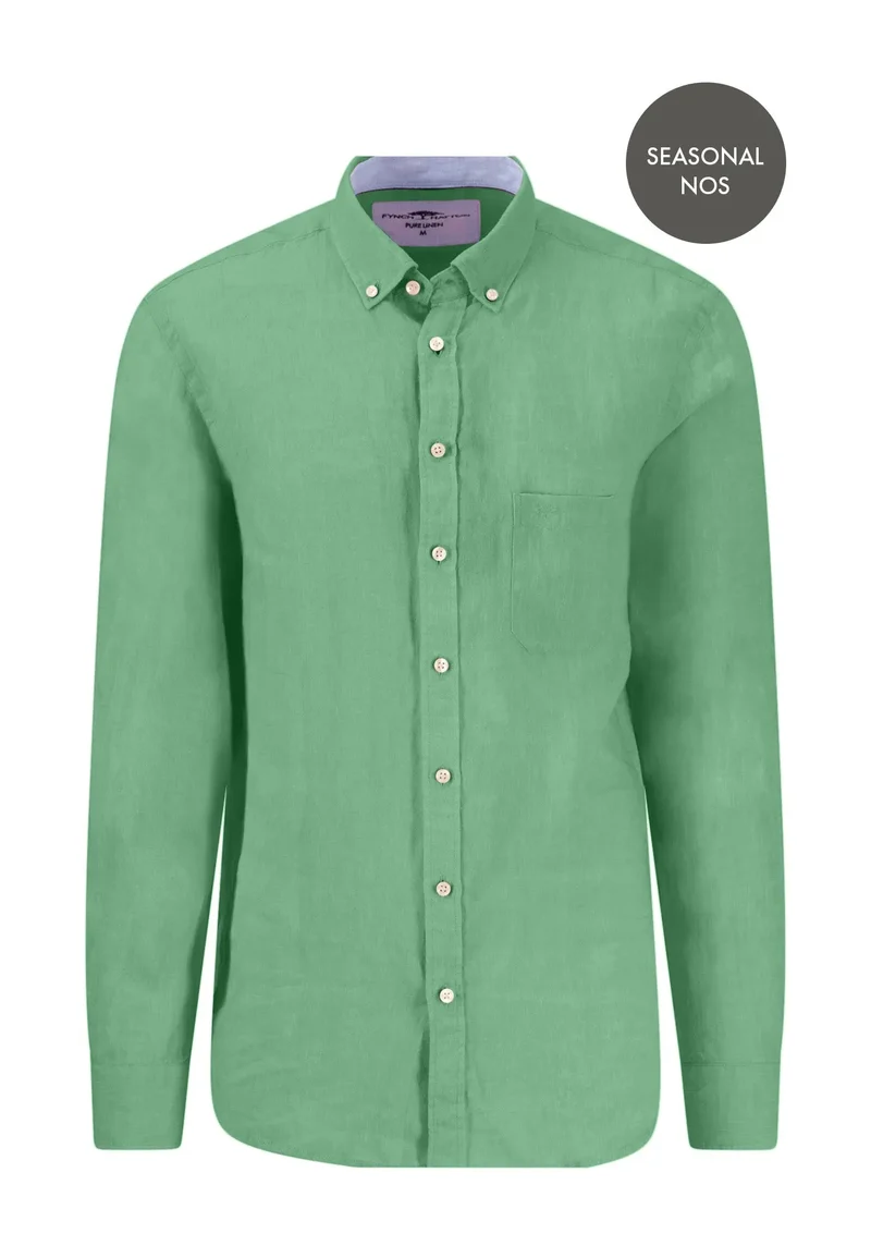 Fynch Hatton linne skjorta turf green