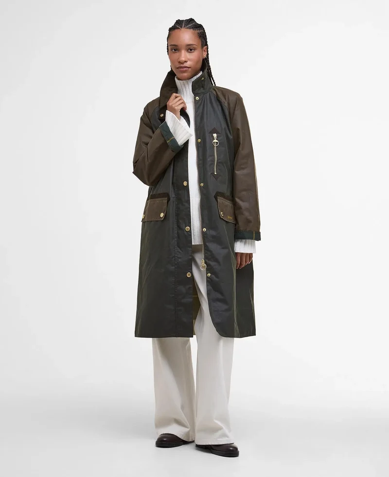 Barbour Evette vaxjacka / Olivgrön