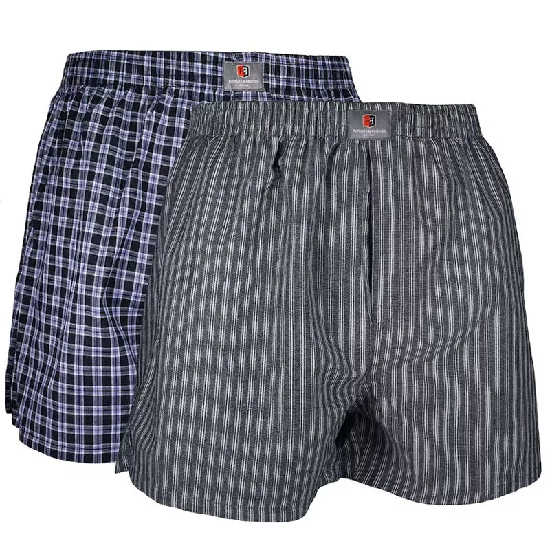 Fathers and Friends boxershorts 2-pack/Grå Svart