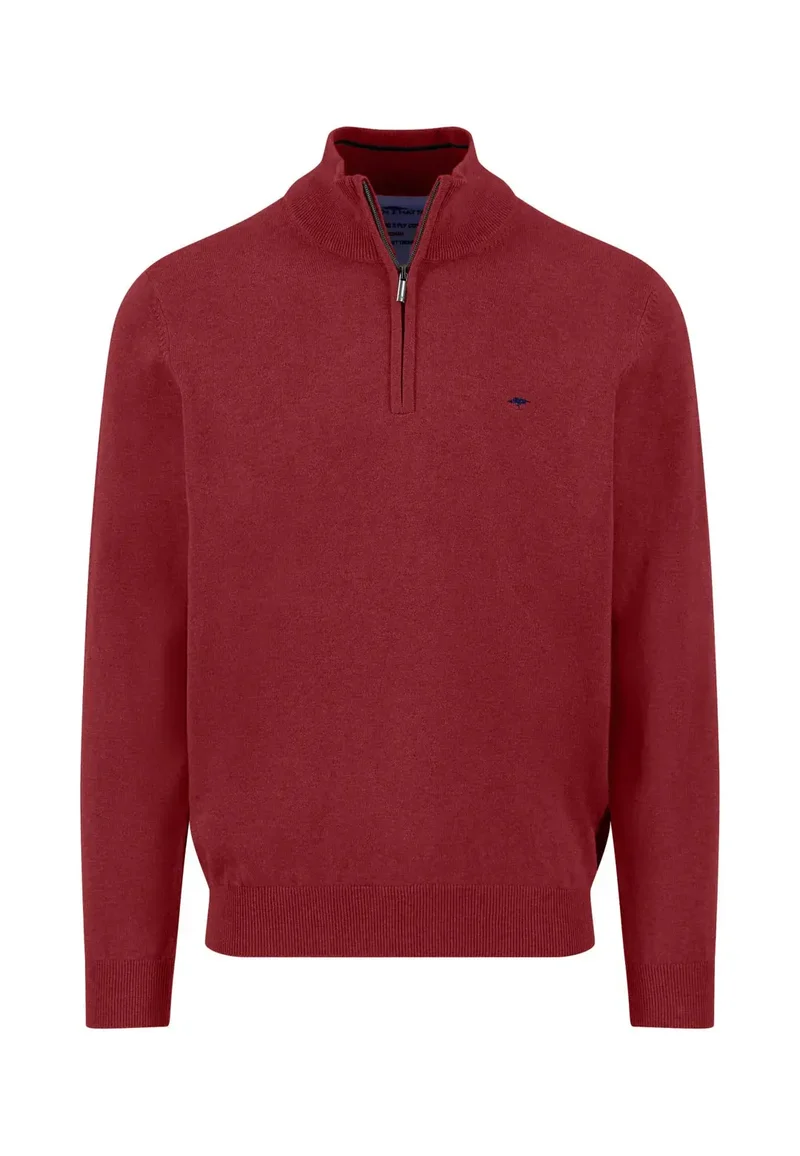 Fynch Hatton Zip tröja deep merlot