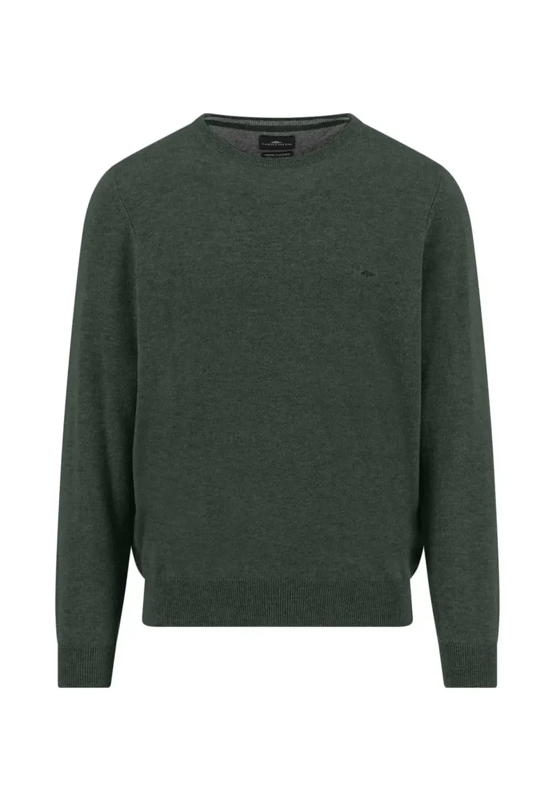 Fynch Hatton tröja rund hals Merino Cashmere grön