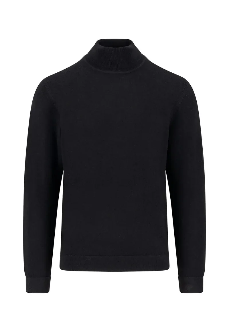 Polo-tröja | Fynch-Hatton | Svart merino ull
