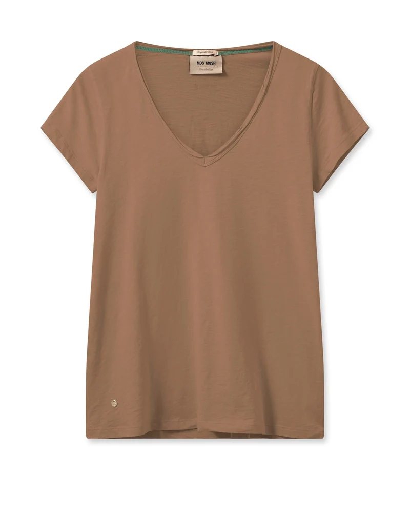 Mos Mosh Tulli V-SS basic tee / Cinnamon Swirl
