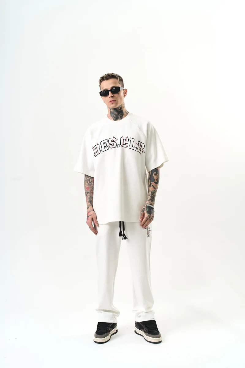 Men's Res Clb Printed Oversize Tracksuit Set Ecru