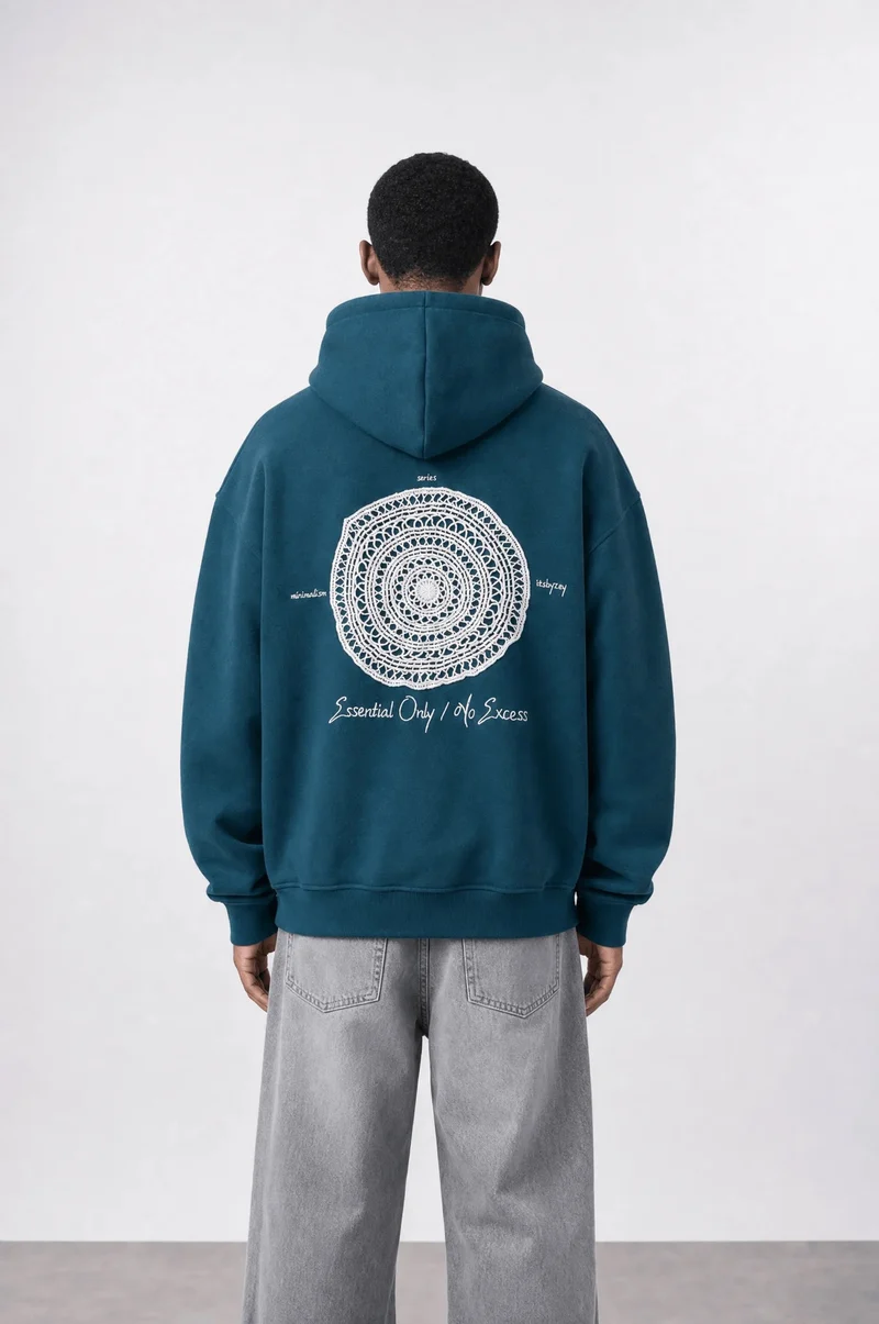 Men's Essentials Embroidered Oversized Hoodie - Emerald