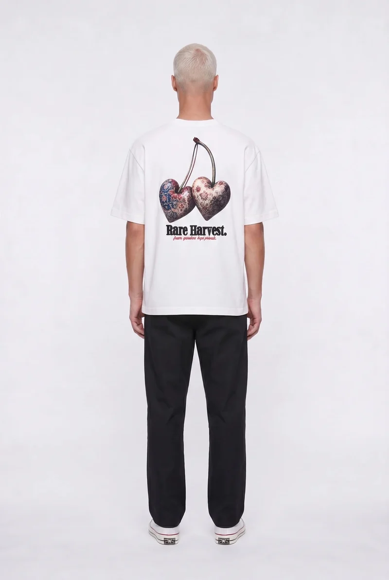 Men's Harvest Print Oversize T-Shirt, Ecru