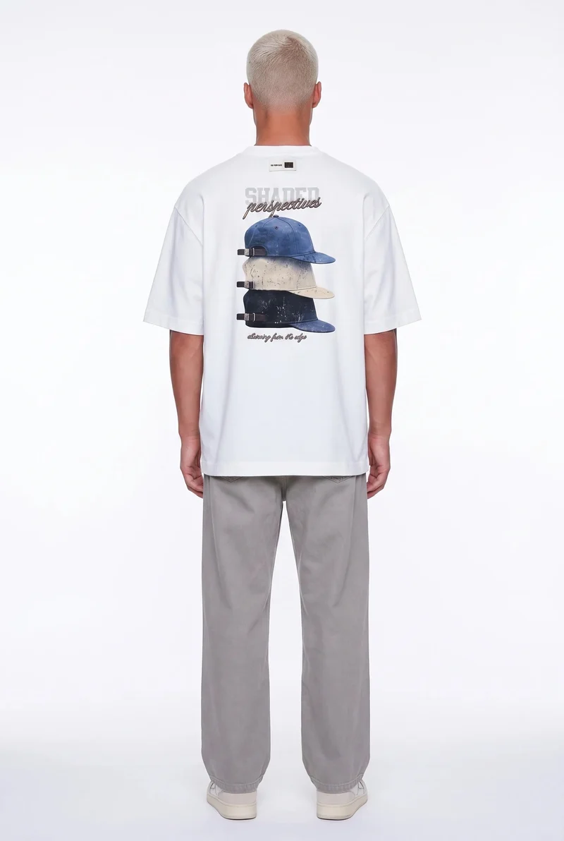 Men's Shaded Print Oversize T-Shirt, Smoke Ecru