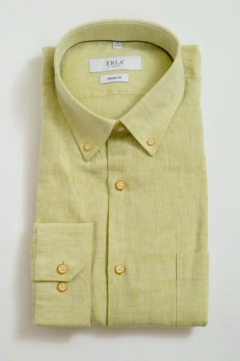 Grön Linneskjorta Button Down