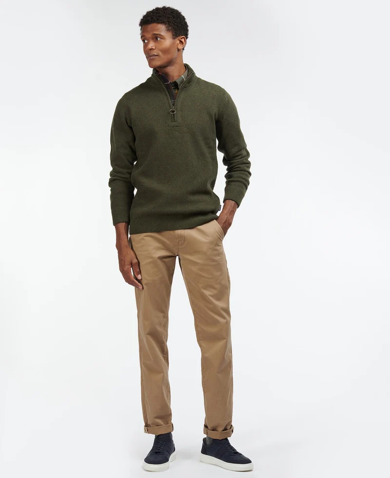 Barbour Holden half zip knitted olive