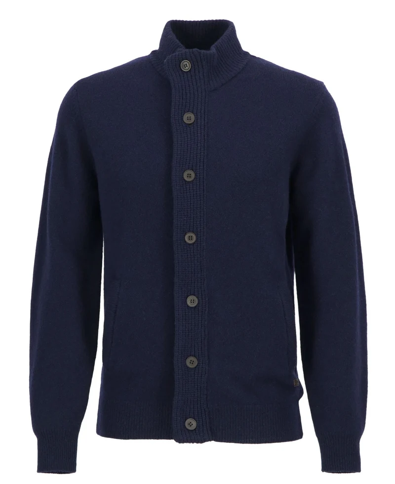 Barbour Essent Patch Zip Through Knitted Jumper / Navy