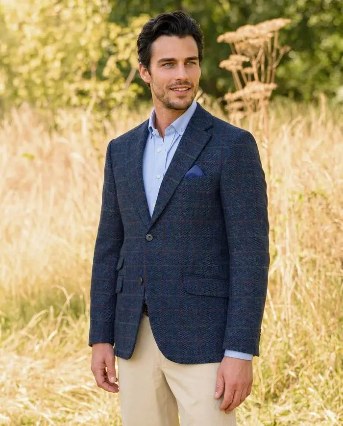 Wellington Harris Tweed jacket London Scottish blue